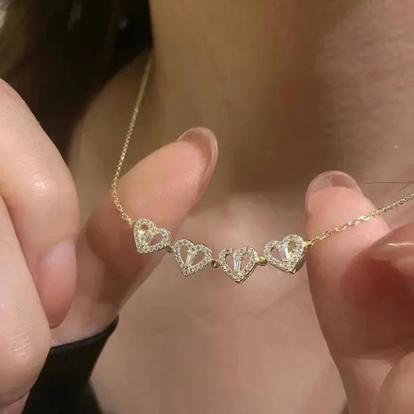 LARA Necklaces Heart Shaped Four Leaf