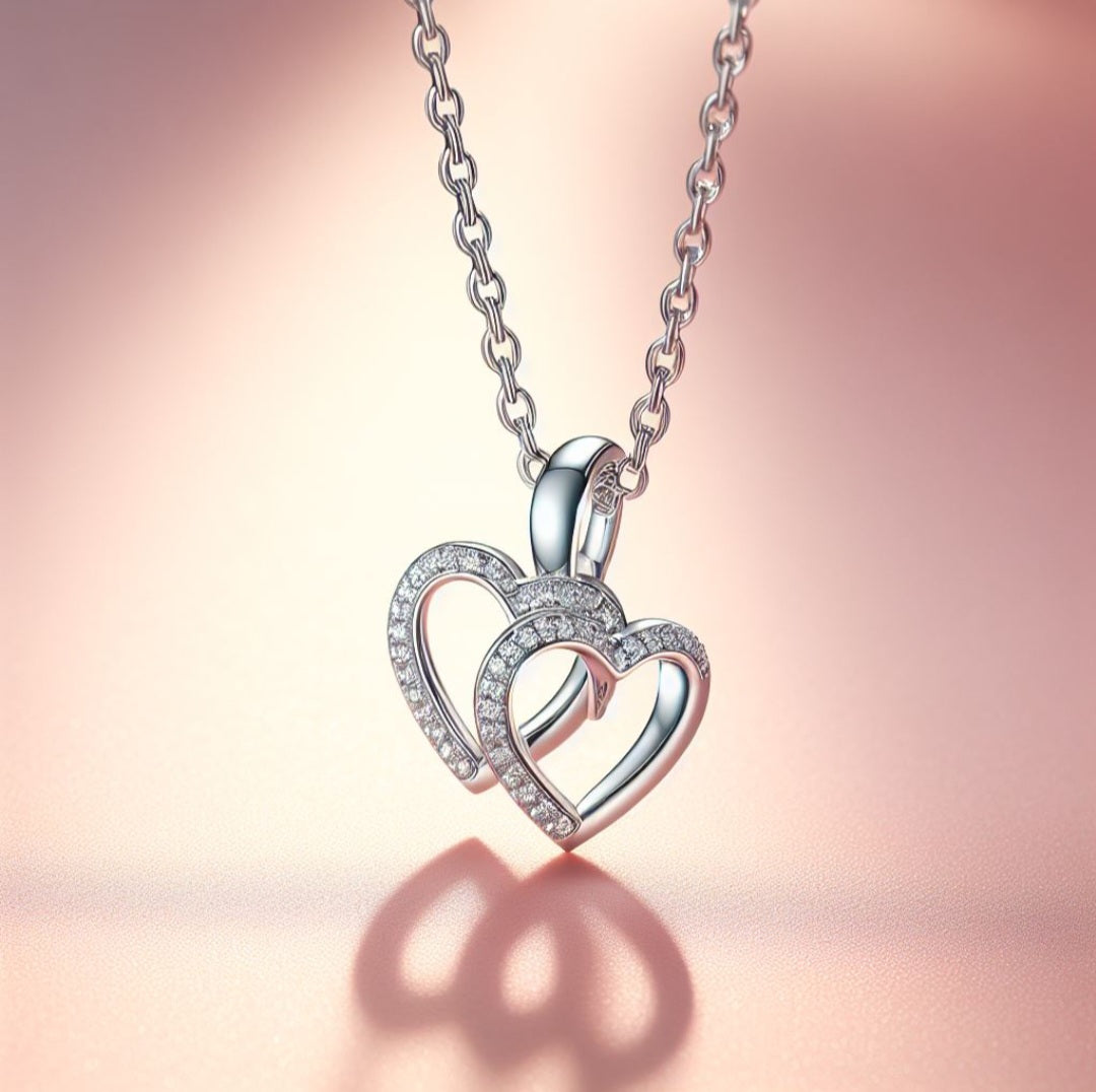 Interlocking hearts necklace 2024✨